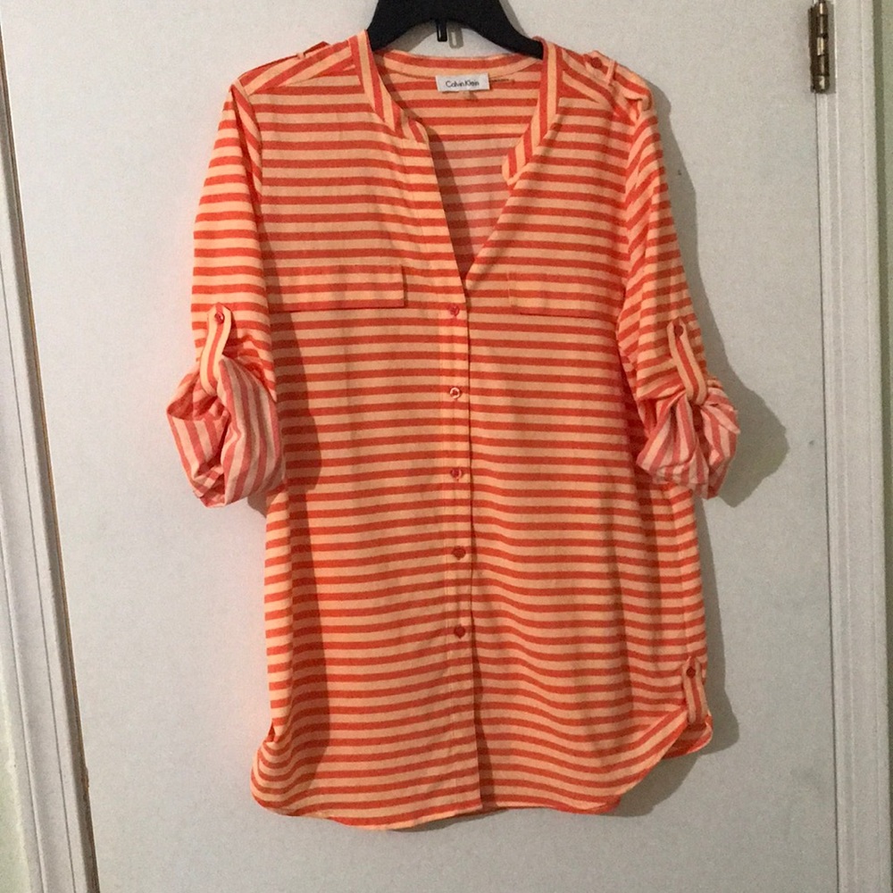 Calvin Klein striped button down shirt